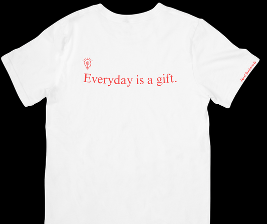 White & Red perspective/     mindset t-shirt.