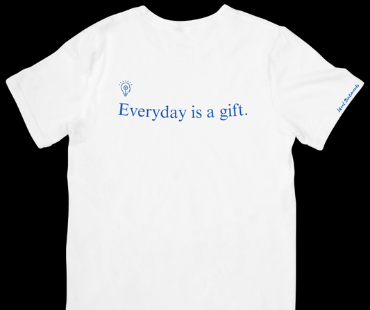 White & Blue perspective/     mindset t-shirt.