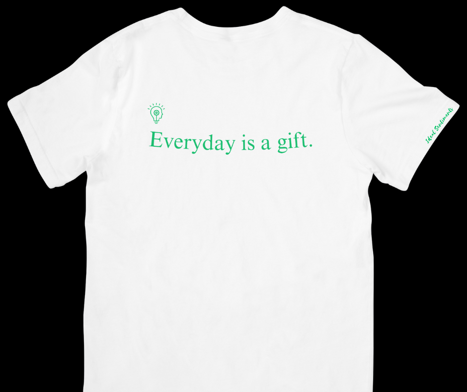 White & Green perspective/     mindset t-shirt.